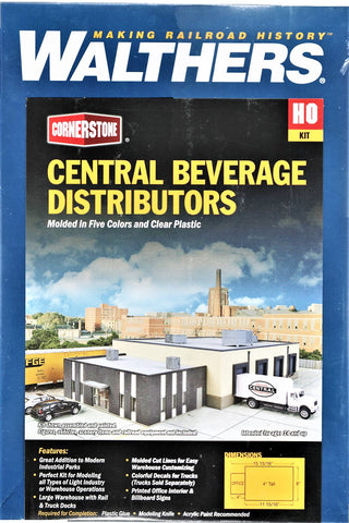 HO Scale Walthers Cornerstone 933-4042 Central Beverage Distributors w/Office