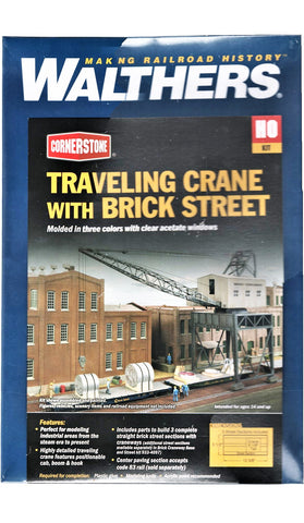 HO Scale Walthers Cornerstone 933-4096 Traveling Crane with Brick Street Kit
