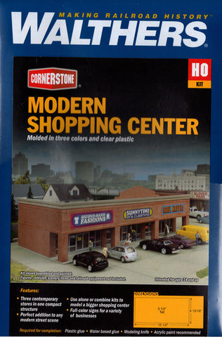 HO Scale Walthers Cornerstone 933-4115 Modern Shopping Center I Building Kit