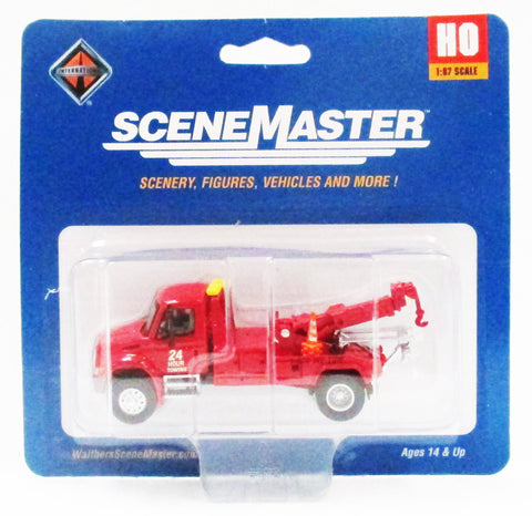 HO Scale Walthers SceneMaster 949-11531 International 4300 Red Tow Truck