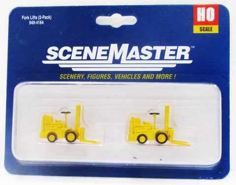 HO Scale Walthers Scene Master 949-4164 Yellow Forklift 2-Pack