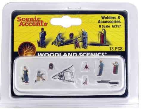 N Scale Woodland Scenics A2157 Welders & Accessories Figures (13) pcs