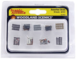 N Scale Woodland Scenics A2161 Assorted Skids/Pallets Figures (14) pcs