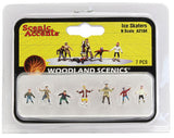 N Scale Woodland Scenics A2184 Ice Skaters Figures (7) pcs