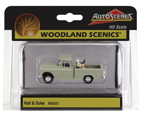 HO Scale Woodland Scenics AutoScenes AS5521 Hall & Duke White Pick-up