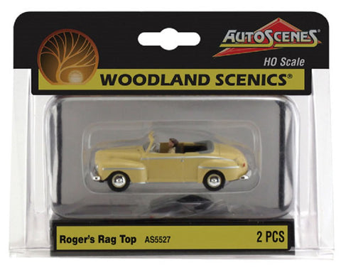 HO Scale Woodland Scenics AutoScenes AS5527 Roger's Rag Top Convertible