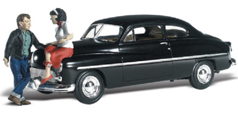 HO Scale Woodland Scenics AutoScenes AS5530 Spoonin'-N-Croonin' Black Coupe