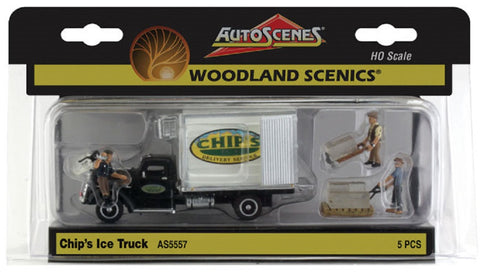 HO Scale Woodland Scenics AutoScenes AS5557 Chip's Ice Truck Reefer Van