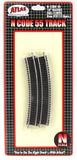 N Scale Atlas 2010 Code 55 10" Radius Full Curve (6) pcs