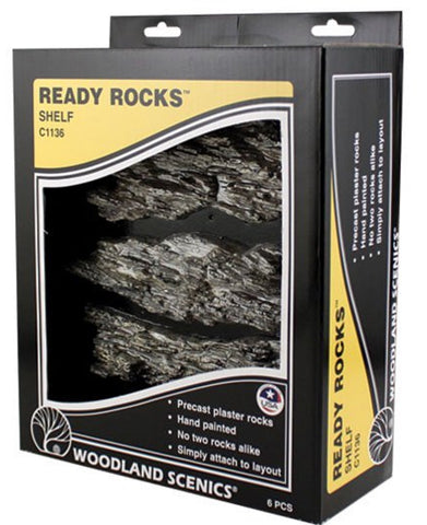 Woodland Scenics C1136 Terrain System Shelf Ready Rocks (6) pcs