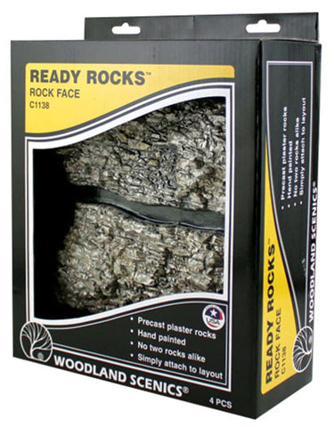 Woodland Scenics C1138 Terrain System Rock Face Ready Rocks (4) pcs