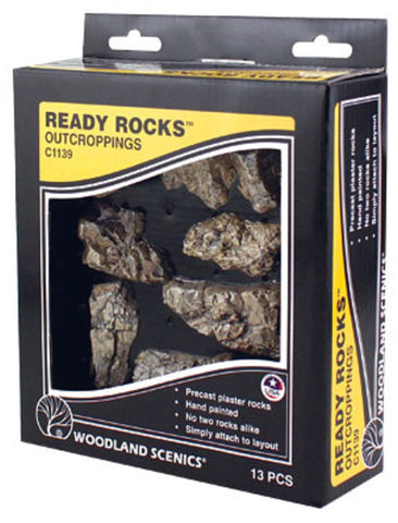 Woodland Scenics C1139 Terrain System Outcropping  Ready Rocks (13) pcs