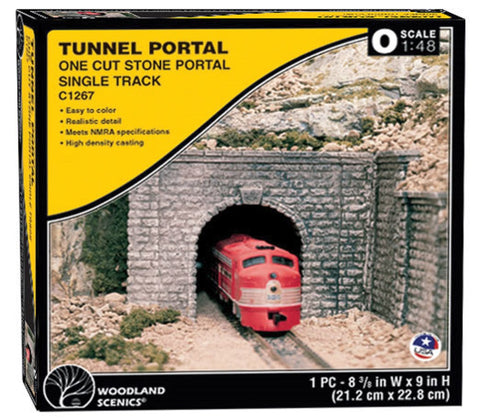 O Scale Woodland Scenics C1267 Cut Stone Single Track Tunnel Portal