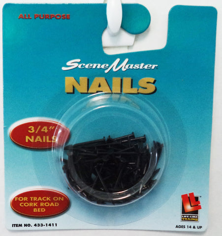 HO Scale Walthers Life-Like 433-1411 3/4" 1.9cm Track Nails for Cork