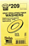 HO/ALL Scale Kadee #209 Gray Insulating Fiber Washers .010in Thick (48) pcs