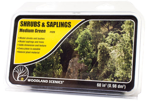 Woodland Scenics F1129 Fine-Leaf Foliage Shrubs & Saplings Medium Green 60 ci