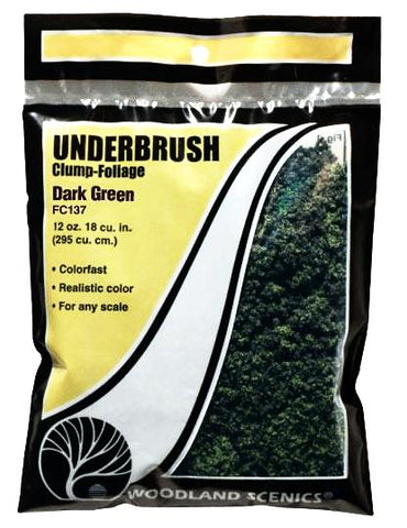 Woodland Scenics FC137 Dark Green Underbrush 25.2 Square Inch Bag