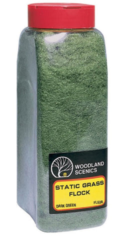 Woodland Scenics FL636 Dark Green Static Grass Flock Shaker 57.7 cu in (945 cu cm)