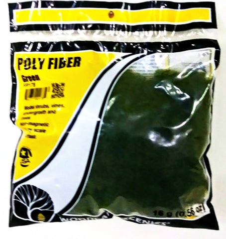 Woodland Scenics FP178 Green Poly Fiber 16 g (0.56 oz) Bag