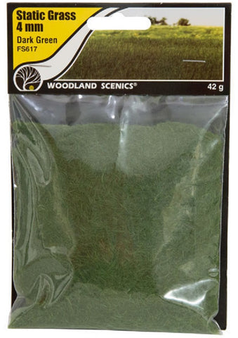 Woodland Scenics FS617 Field System Static Grass Dark Green 1/8" 4mm Fibers