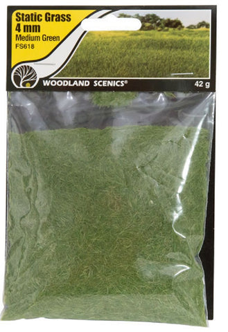 Woodland Scenics FS618 Field System Static Grass Medium Green 1/8" 4mm Fibers