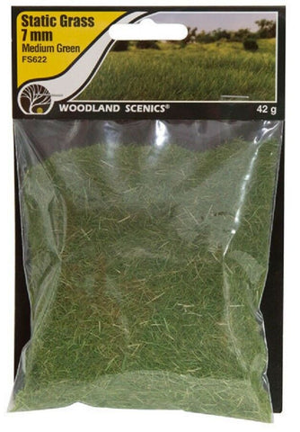 Woodland Scenics FS622 Field System Static Grass Medium Green 1/4" 7mm Fibers