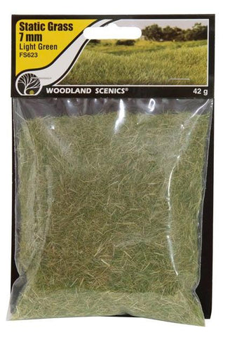 Woodland Scenics FS623 Field System Static Grass Light Green 1/4" 7mm Fibers