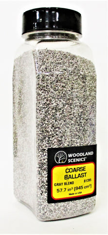 Woodland Scenics B1395 Gray Blend Coarse Ballast Shaker 57.7 cu in (945 cu cm)