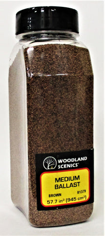 Woodland Scenics B1379 Brown Medium Ballast Shaker 57.7 cu in (945 cu cm)