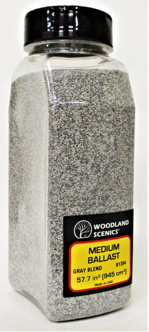 Woodland Scenics B1394 Gray Blend Medium Ballast Shaker 57.7 cu in (945 cu cm)