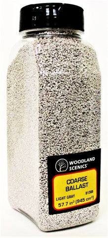 Woodland Scenics B1388 Light Gray Coarse Ballast Shaker 57.7 cu in (945 cu cm)