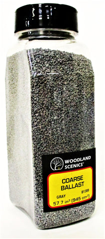 Woodland Scenics B1389 Gray Coarse Ballast Shaker 57.7 cu in (945 cu cm)
