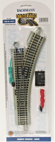 HO Scale Bachmann 44562 Right Hand Remote-Control Turnout Nickel Silver EZ Track