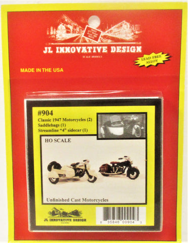 HO Scale JL Innovative Design 904 Classic 1947 Motorcycles 2-Pack Kit