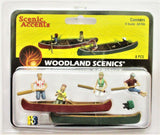 O Scale Woodland Scenics A2755 Scenic Accents Canoers w/2 Canoe