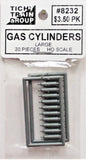 HO Scale Tichy Train Group 8232 Unpainted Large Gas Cylinder pkg (20)