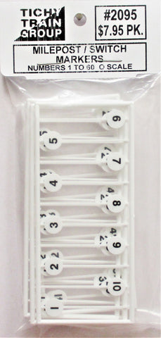 O Scale Tichy Train Group 2095 Milepost Signs 1 to 60 (60) pcs