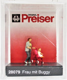 HO Scale Preiser Kg 28079 Mom/Woman Pushing Child in Stroller Figure