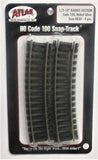 HO Scale Atlas 834 Code 100 18" Radius 1/2 Curve (4) pcs.