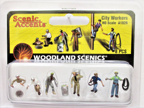 HO Scale Woodland Scenics A1826 City Workers Employees Figures (8) pcs
