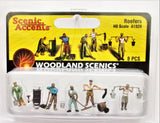 HO Scale Woodland Scenics A1828 Roofers  Figures (6) pcs