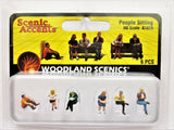 HO Scale Woodland Scenics A1829 People Sitting Figures (6) pcs