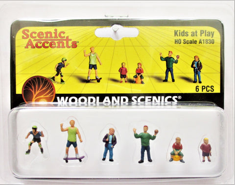 HO Scale Woodland Scenics A1830 Children Kids at Play Figures (6) pcs