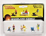 HO Scale Woodland Scenics A1832 Mothers Moms & Children Kids Figures (6) pcs