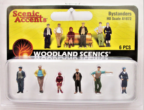 HO Scale Woodland Scenics A1872 Bystanders People Figures (6) pcs