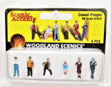 HO Scale Woodland Scenics A1874 Casual People Figures (6) pcs