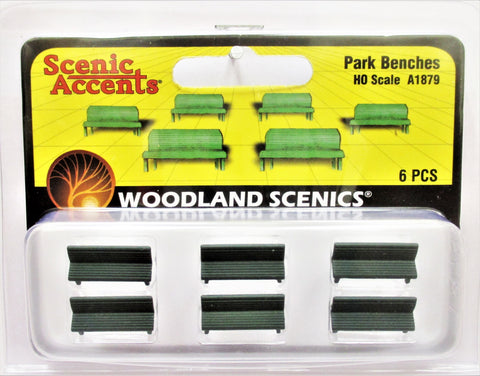 HO Scale Woodland Scenics A1879 Park Benches (6) pcs – Sidetrack Hobby