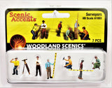 HO Scale Woodland Scenics A1883 Surveyors Crew Figures (7) pcs