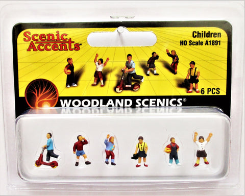 HO Scale Woodland Scenics A1891 Children Figures (6) pcs