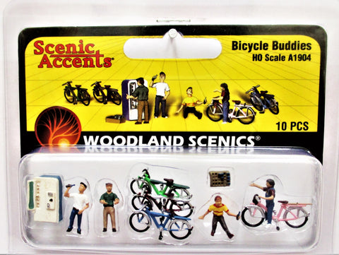 HO Scale Woodland Scenics A1904 Bicycle Buddies Kids Figures (10) pcs
